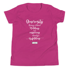 Load image into Gallery viewer, 21. GENEROSITY CMG - Youth T-Shirt
